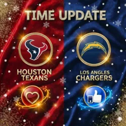 How to watch Texans vs. Chargers: TV channel and streaming options for December 27 By Data Skrive Dec. 23, 2025Updated Dec. 27, 2025 3:30 am GMT+7 After winning four straight, the Los Angeles Chargers (11-4) will try to stay hot on December 27, 2025 at SoFi Stadium against the Houston Texans (10-5), who have claimed victory in seven consecutive games. How to watch Houston Texans vs. Los Angeles Chargers Venue: SoFi Stadium Time: 4:30 p.m. ET Streaming (in-market viewers): Fubo (Stream now) TV: NFL Network Watching in person? Get tickets on StubHub. Houston vs. Los Angeles odds Spread: Los Angeles -2 (-110), Houston +2 (-110) Favorite Moneyline: Los Angeles -130 Underdog Moneyline: Houston +110 Total: 39.5 Total Over Odds: -110 Total Under Odds: -110 Odds provided by BetMGM. Injury reports Chargers CB Donte Jackson: Full Participation in Practice (Hip) RB Kimani Vidal: questionable (Neck) Advertisement DL Teair Tart: questionable (Groin) OL Jamaree Salyer: out (Hamstring) OL Trey Pipkins: Full Participation in Practice (Ankle) S R.J. Mickens: out (Shoulder) OLB Khalil Mack: Full Participation in Practice (NIR – Rest) QB Justin Herbert: Full Participation in Practice (Hand) OLB Bud Dupree: Full Participation in Practice (Back) CB Benjamin St-Juste: out (Shoulder) WR Derius Davis: out (Ankle) OG Mekhi Becton: questionable (Knee) WR Keenan Allen: Full Participation in Practice (NIR – Rest) Texans LB Jamal Hill: out (Calf) DE Darrell Taylor: questionable (Ankle) LS Austin Brinkman: Full Participation in Practice (Knee) CB Ajani Carter: questionable (Hamstring) RB Woody Marks: Full Participation in Practice (Ankle) CB Derek Stingley Jr.: Full Participation in Practice (Oblique) CB Kamari Lassiter: Full Participation in Practice (Foot) LB Azeez Al-Shaair: Full Participation in Practice (Ankle) DE Denico Autry: Limited Participation in Practice (Knee) DE Dylan Horton: Full Participation in Practice (Hip) DT Sheldon Rankins: Full Participation in Practice (Knee) TE Dalton Schultz: Full Participation in Practice (Knee) WR Justin Watson: questionable (Calf) OT Aireontae Ersery: questionable (Thumb) OT Trent Brown: out (Ankle) Stats to know The Chargers have scored 23.3 points per game this season, 6.7 more than the Texans have given up. Houston has surrendered 272.3 yards per game, 73.2 yards fewer than Los Angeles has generated (345.5). LA gains 5.6 yards per play, while Houston allows 5.1. The Texans, on average, score three more points (23.1) than the Chargers allow (20.1). Houston has a 40.8-yard advantage in total yards gained per game versus total yards allowed compared to Los Angeles (323.9 to 283.1). Houston is averaging 5.3 yards per play, while Los Angeles is giving up 5.3 per play. This watch guide was created using technology provided by Data Skrive. Betting/odds, ticketing and streaming links in this article are provided by partners of The Athletic. Restrictions may apply. The Athletic maintains full editorial independence. Partners have no control over or input into the reporting or editing process and do not review stories before publication. Photo: Perry Knotts, Chris Unger / Getty Images