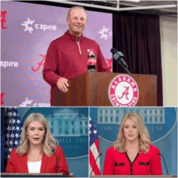 “YOU NEED TO BE QUIET!” — Karoline Leavitt’s tweet attacking Coach Kalen DeBoer backfired spectacularly when he read it word for word on live television, capturing the attention of the entire nation and leaving the studio in stunned silence!!