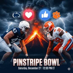 CONFIRMED: The Penn State vs. Clemson Pinstripe Bowl at Yankee Stadium has been rescheduled — mark your calendars…