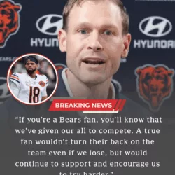 “Sorry, if you’re not a true fan, please leave.” Chicago Bears head coach Ben Johnson broke the silence and directly sent a strong message to fans on Twitter: “If you’re a Bears fan, you’ll know that we’ve given our all to compete. A true fan wouldn’t turn their back on the team even if we lose, but would continue to support and encourage us to try harder.” He then made a SHOCKING statement in the NFL community by publicly defending Caleb Williams.