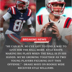 BREAKING: New England Patriots rookie Kyle Williams is taking the league by storm, becoming the first Patriots receiver since 2016 to record three touchdowns of 30+ yards in a single season. The 3rd-round pick has emerged as Drake Maye’s premier deep threat, fueling a 12-3 record and a guaranteed spot in the 2025 postseason.