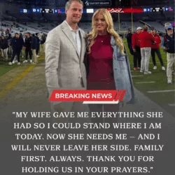 Heartbreaking Farewell: Layla Kiffin Leaves Fans in Tears Under the soft glow of gentle lights in a quiet room, Lane Kiffin spoke about his wife, Layla Kiffin. His voice trembled, tears barely held back. There were no flashing cameras, no sensational headlines — only family, love, and loss filling the space. The moment was heavy with emotion, leaving fans and the football world alike stunned by this deeply personal and heartbreaking announcement.