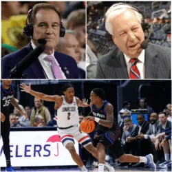 “SIT DOWN. AND LISTEN, BILL.” — Jim Nantz Ends the Argument After UConn’s 72–60 Win Over DePaul