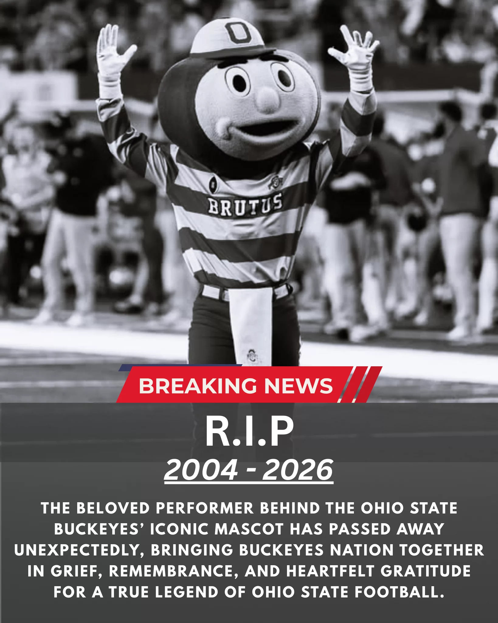 Ohio State Buckeyes Mourn the Sudden Loss of Beloved Mascot Performer