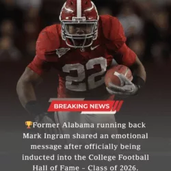 Mark Ingram shared an emotional message after officially being inducted into the College Football Hall of Fame – Class of 2026.