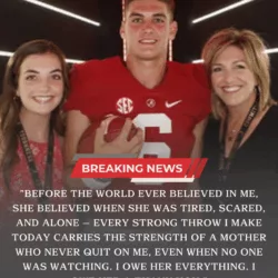 An Emotional Confession Shakes Fans as Alabama Quarterback Ty Simpson Honors the Woman Behind His Rise